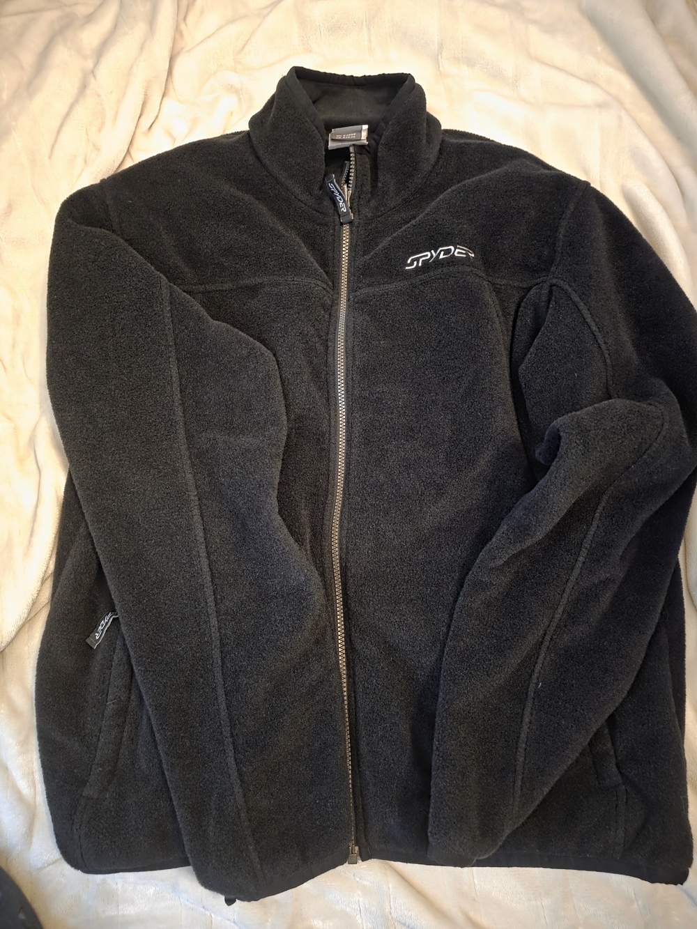 Spyder Black Full-Zip Lightweight Fleece Jacket-EUC